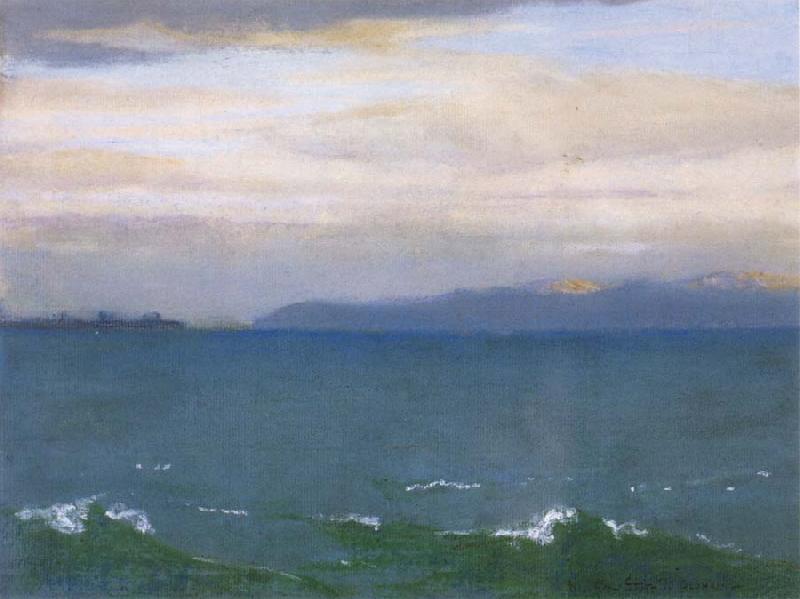William Stott of Oldham Seascape with Distant Mountains Germany oil painting art